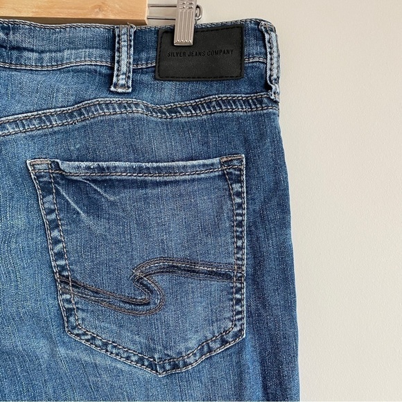 Silver Jeans ZAC Relaxed Fit Straight Leg Mens Sz 36x32 Thick Stitching! - Picture 5 of 12